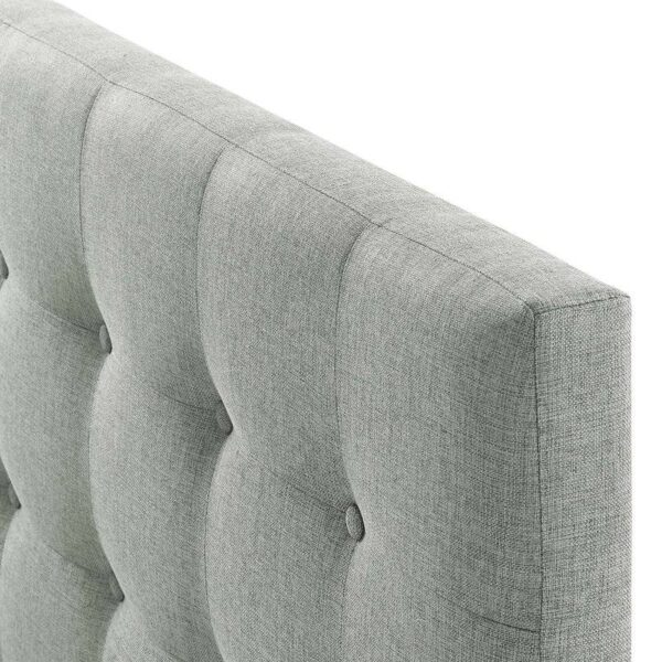 Full size Grey Fabric Button-Tufted Upholstered Headboard - Image 3