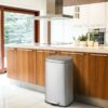 Modern 8-Gallon Stainless Steel Trash Can with Foot Pedal Step Lid Open Design - Image 2