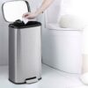 Modern 8-Gallon Stainless Steel Trash Can with Foot Pedal Step Lid Open Design - Image 3
