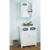 White 2-Door Bathroom Floor Cabinet with Adjustable Storage Shelf - Image 3