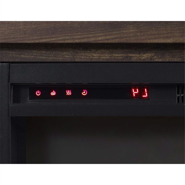 50-inch TV Stand in Medium Brown Wood with 1,500 Watt Electric Fireplace - Image 5