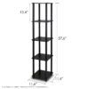 5-Tier Square Corner Display Shelf Bookcase in Espresso/Black - Image 2