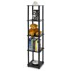 5-Tier Square Corner Display Shelf Bookcase in Espresso/Black - Image 3
