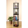 5-Tier Square Corner Display Shelf Bookcase in Espresso/Black - Image 4