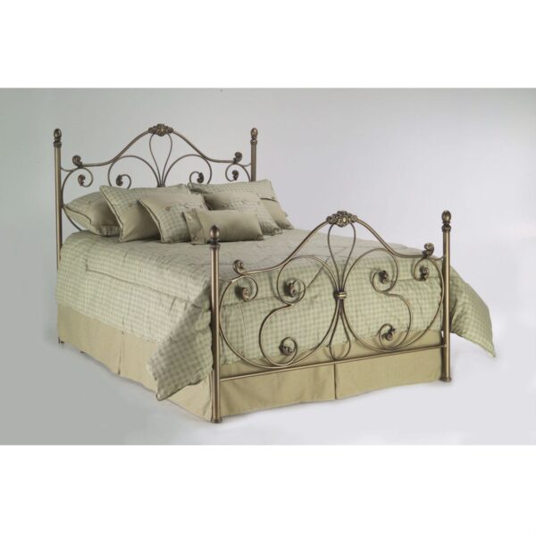 Queen size Metal Bed with Headboard and Footboard in Majestic Finish - Image 2
