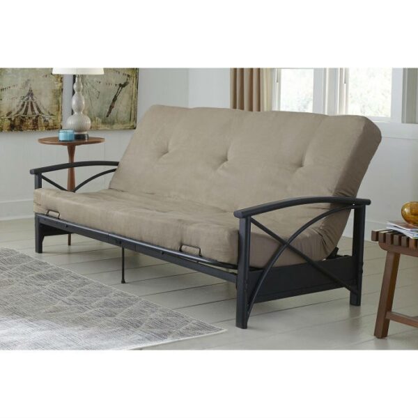 Full size 6-inch Thick Futon Mattress with Beige Tan Cover - Image 4