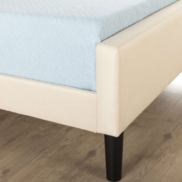 Full size Taupe Upholstered Bed with Button Tufted Headboard & Footboard - Image 5