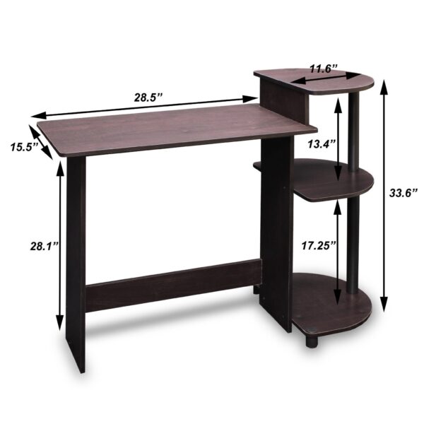 Simple Compact Computer Desk in Espresso Black Finish - Image 3