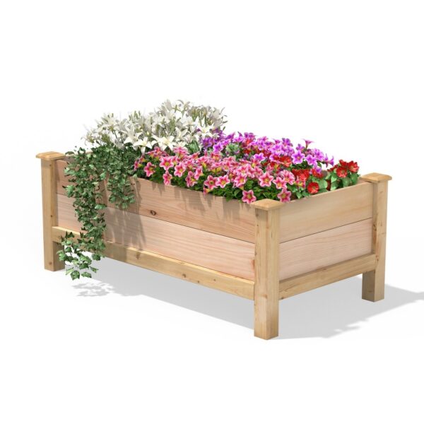 Farmhouse 24-in x 48-in x 19-in Cedar Elevated Victory Garden Bed - Made in USA - Image 3