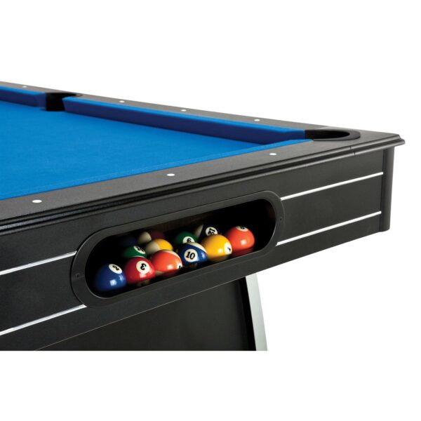 7 Ft Blue Top Pool Table with 2 Cues and Billiard Balls - Image 4