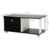 Simple Black and White Coffee Table with Bin Drawer - Image 2