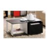 Simple Black and White Coffee Table with Bin Drawer - Image 3