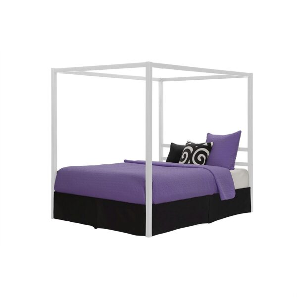 Full size Modern White Metal Canopy Bed Frame - Image 3