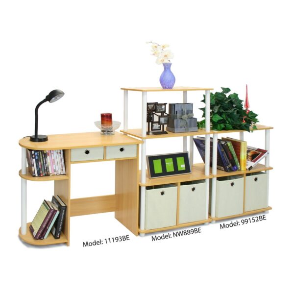 Home Office Laptop Computer Desk Table in Beech Ivory - Image 4