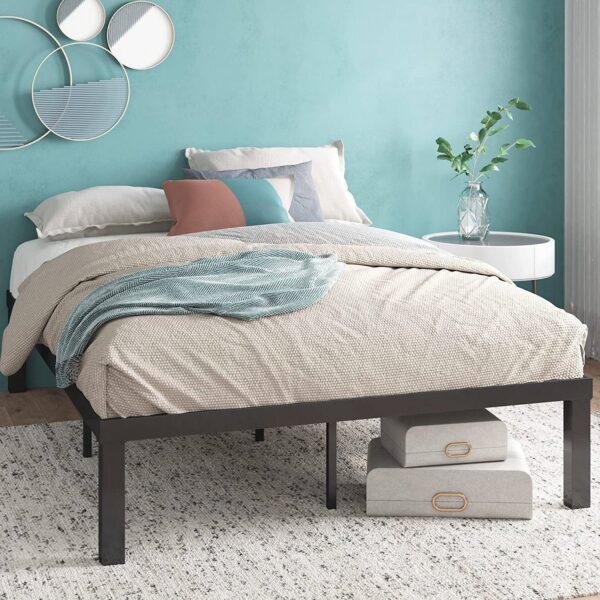 Full size Modern 16-inch Heavy Steel Metal Platform Bed Frame - Image 5