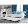 Full size White Metal Daybed with Twin Roll-out Trundle Bed - Image 2