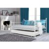Full size White Metal Daybed with Twin Roll-out Trundle Bed - Image 3