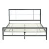 Full size Modern Metal Platform Bed Fame with Headboard Footboard and Wood Slats