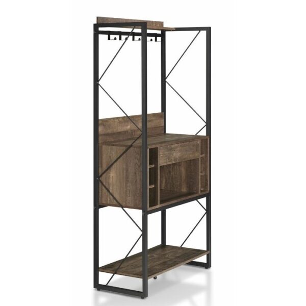 Farmhouse Oak Iron Baker's Wine Storage Rack - Image 2