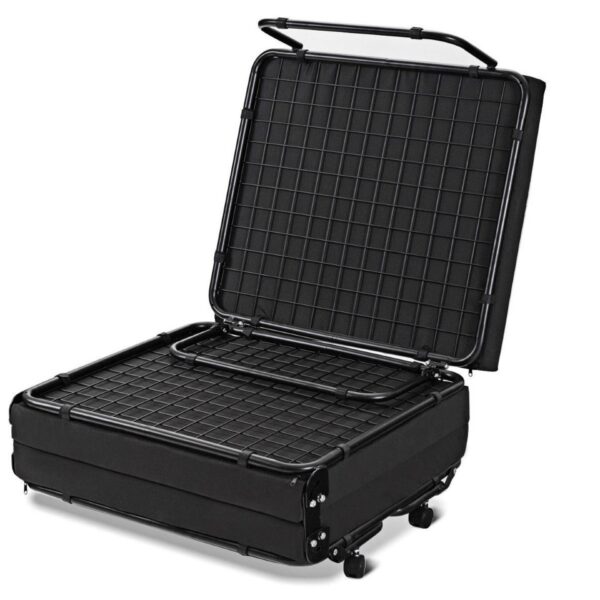 Folding Rollaway Guest Bed Frame Ottoman with Mattress and Casters - Image 3