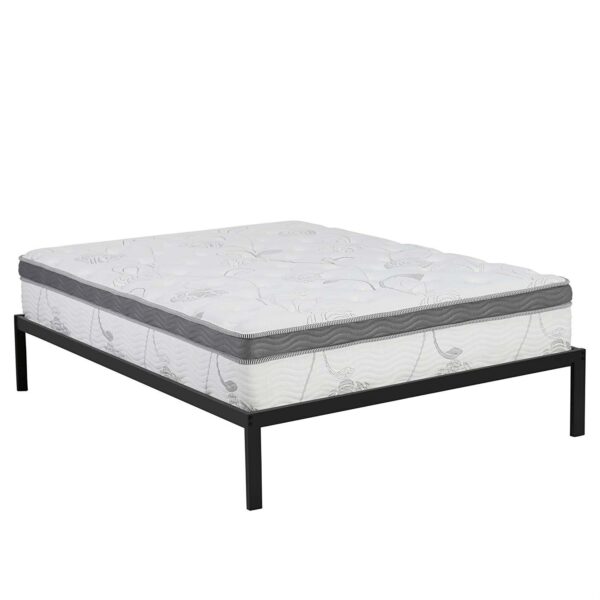 Full size Heavy Duty Metal Platform Bed Frame with Wood Slats - Image 4
