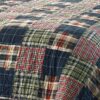 Full / Queen Farmhouse Red Navy Plaid 100-Percent Cotton Reversible Quilt Set - Image 2