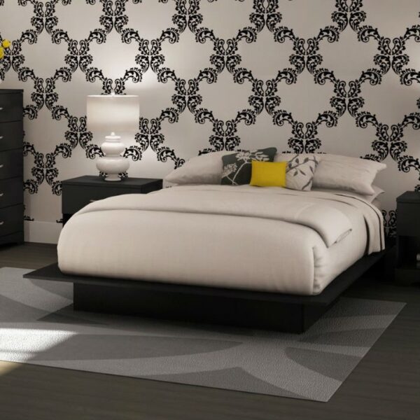 Full / Queen size Modern Platform Bed Frame with 2 Storage Drawers - Image 2
