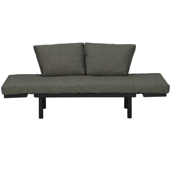 Modern Futon Sofa Bed Recliner Daybed with Grey Linen Cushions - Image 4