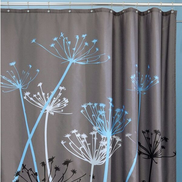 Grey Blue Floral Modern 72 x 72 inch Shower Curtain - Image 2