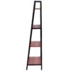Ladder Style 4-Shelf Bookcase in Black Steel Walnut Wood Finish - Image 4