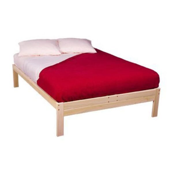 Full size Unfinished Wood Platform Bed Frame with Wooden Slats - Image 2