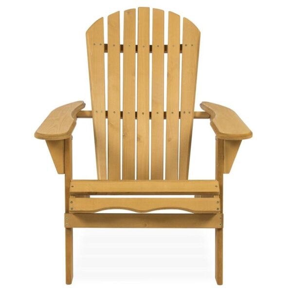 All Weather Adirondack Large Foldable Chair Natural Finish - Image 3