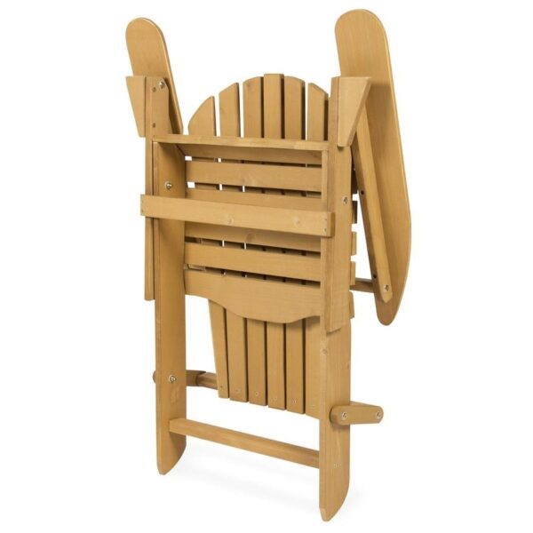 All Weather Adirondack Large Foldable Chair Natural Finish - Image 4