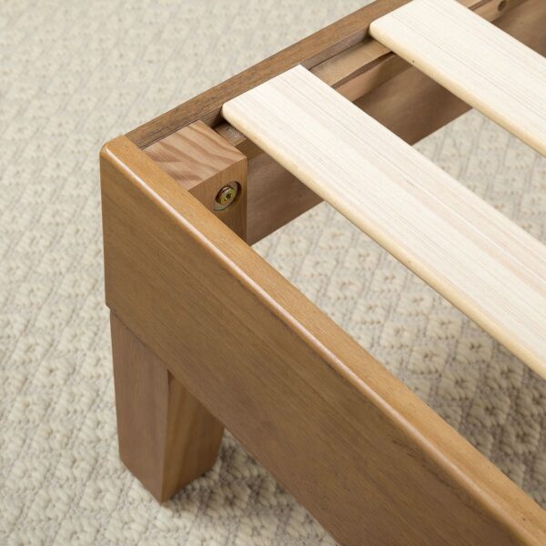 Full size Solid Wood Low Profile Platform Bed Frame in Pine Finish - Image 2