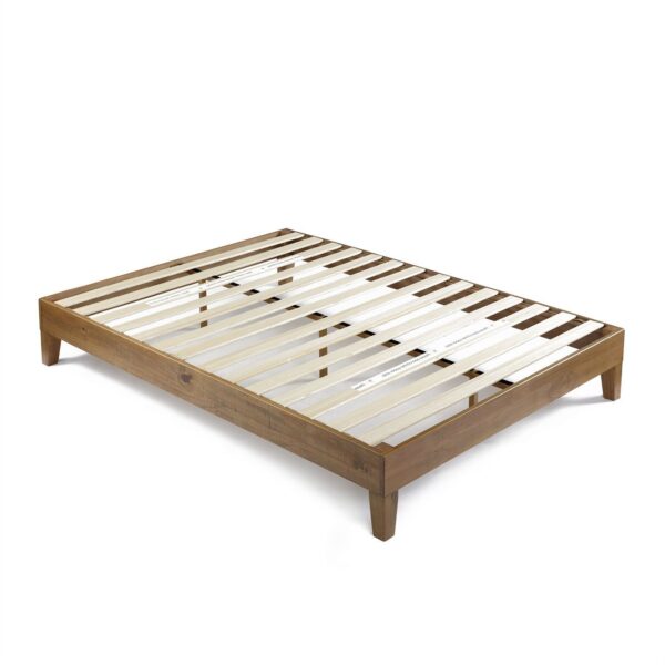 Full size Solid Wood Low Profile Platform Bed Frame in Pine Finish - Image 3
