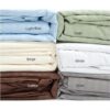 Full size Microfiber Sateen Dobby Stripe Sheet Set in Sage Green - Image 2