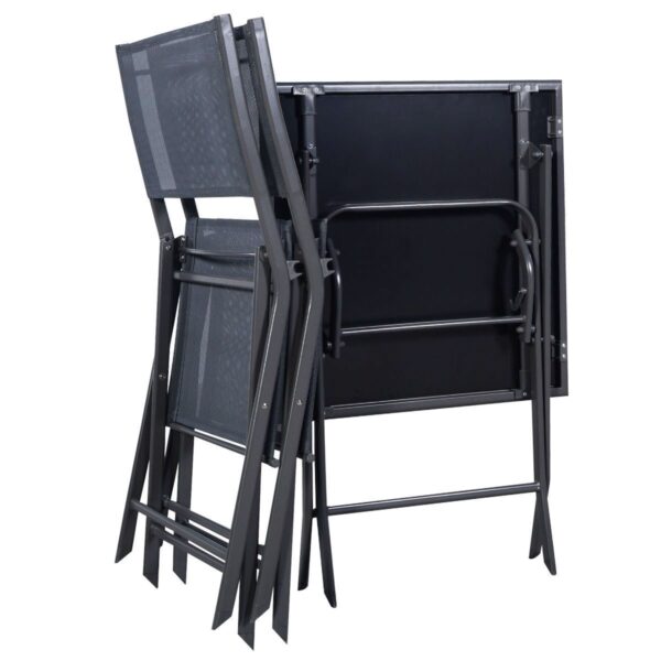 Outdoor 3-Piece Patio Furniture Folding Table Chair Set - Image 3