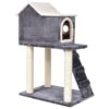 Gray 36 Inch Tower Condo Scratching Post Ladder Cat Tree House - Image 3
