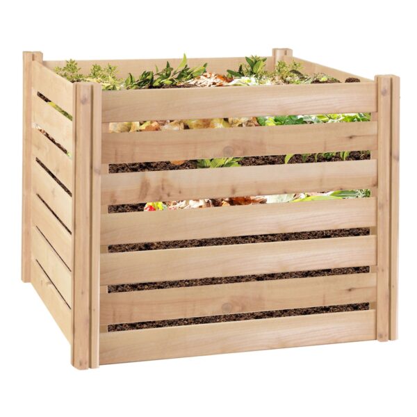 Outdoor 174-Gallon Wooden Compost Bin made from Eco-Friendly Cedar Wood - Image 2