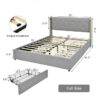 Full Size Grey/Gold Linen Headboard 4 Drawer Storage Platform Bed - Image 5
