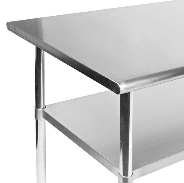 Stainless Steel 48 x 24-inch Kitchen Prep Table with Casters - Image 2
