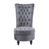 Gray Tufted High Back Plush Velvet Upholstered Accent Low Profile Chair - Image 2