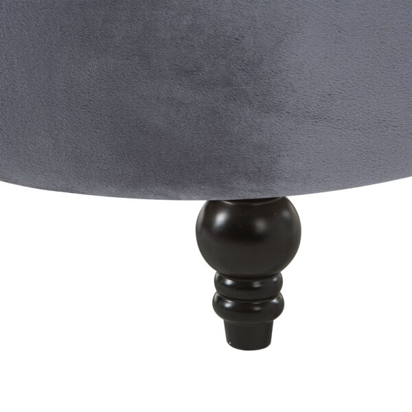 Gray Tufted High Back Plush Velvet Upholstered Accent Low Profile Chair - Image 5
