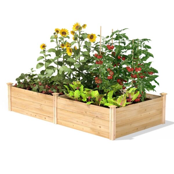 17-inch High Cedar Wood Raised Garden Bed 4 ft x 8 ft - Made in USA - Image 2