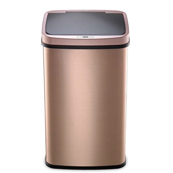 Gold Copper 13-Gallon Stainless Steel Kitchen Trash Can with Motion Sensor Lid - Image 4