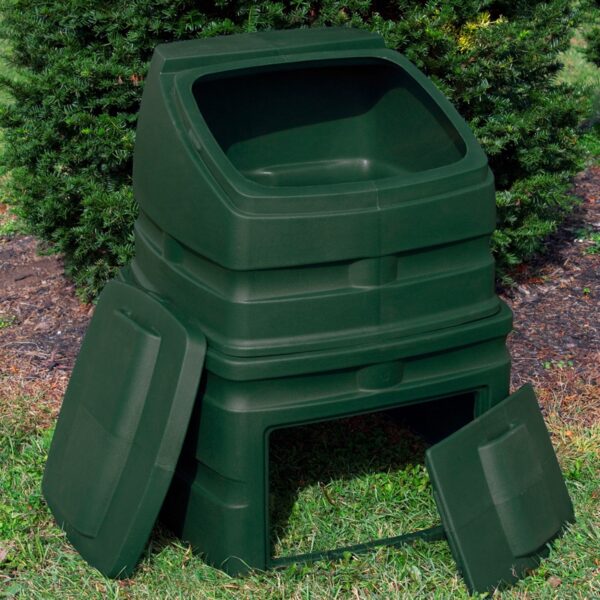 Green Heavy Duty Plastic Compost Bin - 90 Gallon Capacity - Image 3