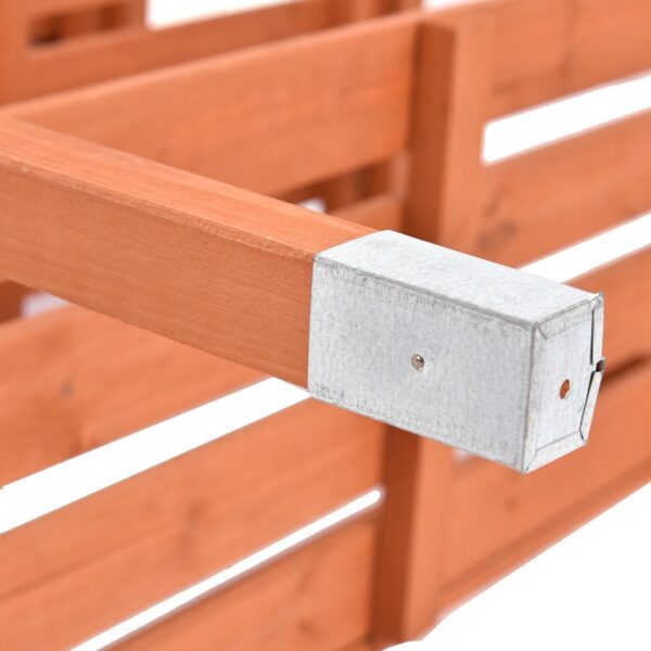 Outdoor Garden Wood Potting Bench Storage Shelf with Metal Top - Image 3