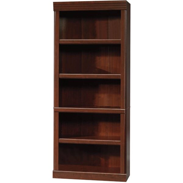 71-inch High 5-Shelf Wooden Bookcase in Cherry Finish - Image 2