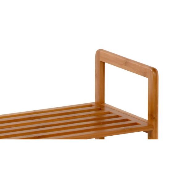 2-Tier Bamboo Shoe Shelf Rack - Holds 6 to 8 Pairs of Shoes - Image 3