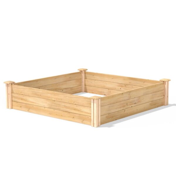 4ft x 4ft Outdoor Cedar Wood Raised Garden Bed Planter Box - Made in USA - Image 2